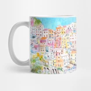 Italy Cinque Terre watercolor painting Mug